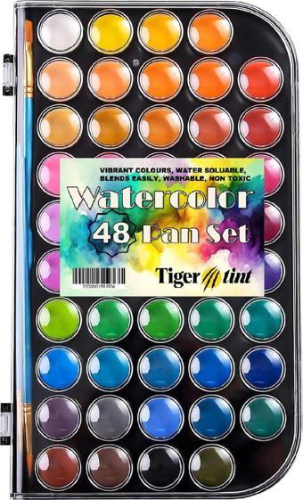 Tigertint Yuvarlak Tablet Sulu Boya Seti 48li B7126-48