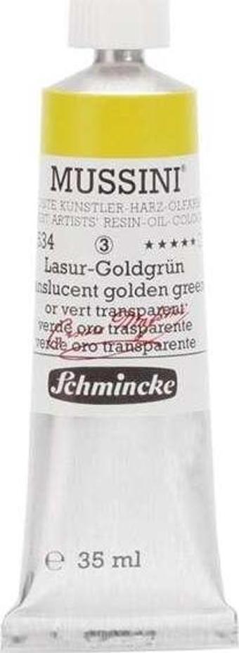 Schmincke Mussini Artists Profesyonel Yağlı Boya 35 ml Seri 3 Transparent Golden Green 10534