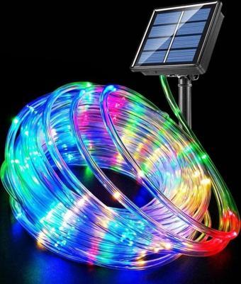 100 Led 10 M Solar Led Işık RGB