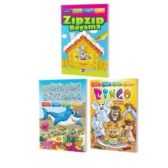 Görsel Okuma Beceresi Geliştiren Boyama Kitapları Seti - 3 Kitap Takım - Beyaz Balina Yayınları