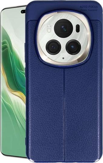 Honor Magic 6 Pro Kılıf Auto Focus Deri Desen Silikon Arka Kapak