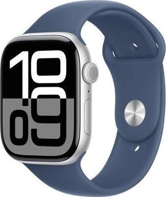 Apple Watch Series 10 GPS 42mm Aluminium Case with Denim Sport Band - M/L