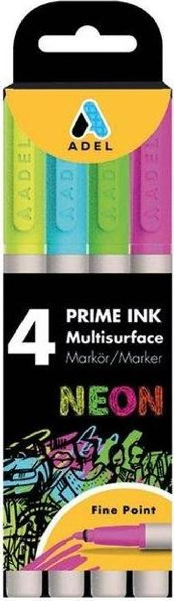 Adel Prime Ink Multisurface 4lü Neon Markör