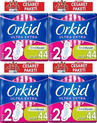 Orkid Hijyenik Ped Ultra Extra Uzun 44'Lü Milli Takım Cesaret Paketi 4 Adet