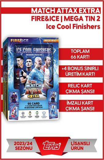 Topps Şampiyonlar Ligi Match Attax Extra 2023-2024 -Mega Tin 2 - Ice Cool Finishers Futbolcu Kartları