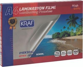 Kraf Laminasyon Filmi Parlak A4 75 Mikron 100 Lü