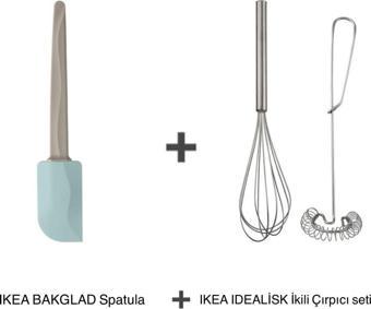 IKEA Bakglad Spatula Ve Idealisk Ikili Çelik Çırpıcı-Köpürtücü Seti