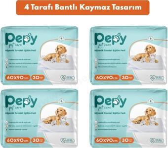 Pepy Kaydırmaz Hijyenik Tuvalet Eğitim Pedi 60x90cm 120 Adet - 4 Paket