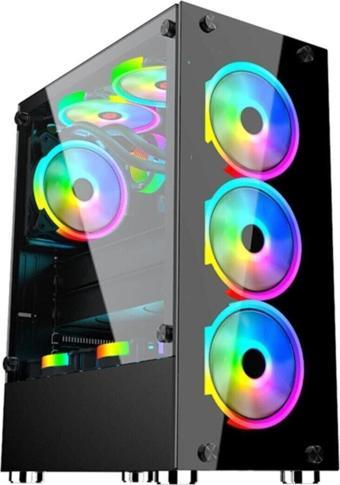 Gameforce Glass (600W 80 Psu) 4X120Mm Rgb Kontr. Ve Kmn. Fan Oyuncu Bilgisayar Kasası