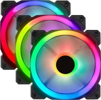 Gametech 7R Pro Seri (3'Lü Set) Rainbow Ledli Sessiz 120Mm Kasa Fanı