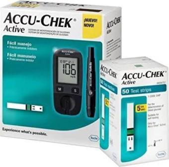 Accu-Chek Active Şeker Ölçüm Cihazı + Accu-Chek Şeker Strip Active 50'li 