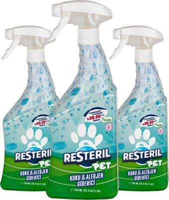Koku Giderici Kedi Alerjisi Köpek Yatağı Çiş Kusma Dezenfektan Etkiili Yüzey Temizleyici 3x750ml