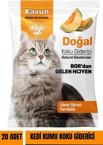 Magic Power Kedi Kumu Koku Giderici Doğal Koku Giderici Kavunlu 20 Adet