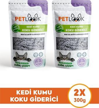 Petlook Kedi Kumu Koku Giderici, Bor ve Aktif Karbonlu Koku Giderici, Lavantalı Koku Giderici 300GRx2'li Set