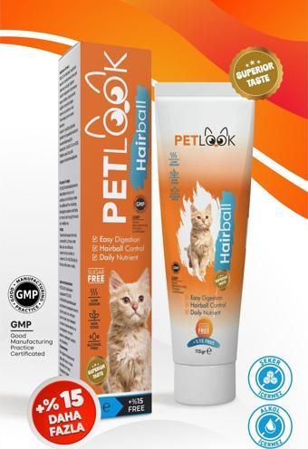 Petlook Kedi Maltı Hairball Tüy Yumağı Önlemeyi Destekleyen Kedi Maltı, Kedi Ödülü, Kedi Vitamini 115 GR