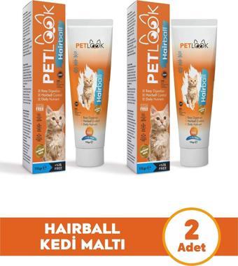 Petlook Kedi Maltı Hairball Tüy Yumağı Önlemeyi Destekleyen Kedi Maltı, Kedi Ödülü, Kedi Vitamini 2'li Set