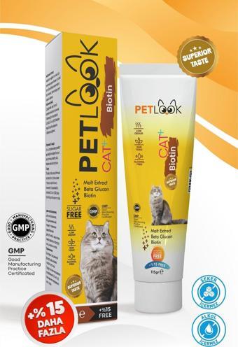 Petlook Kedi Tüy Dökümü Engelleyici Biotin Kedi Maltı, Kedi Vitamini, Kedi Ödülü