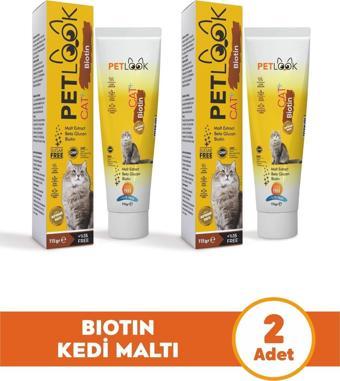 Petlook Kedi Tüy Dökümü Engelleyici Biotin Kedi Maltı, Kedi Vitamini, Kedi Ödülü 2'li Ekonomik Set