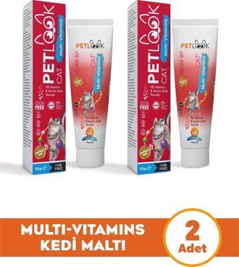 Petlook Multivitamin Kedi Maltı 115 GR, Kedi Malti, Kedi Ödülü ve Kedi Vitamini 2'Li Set