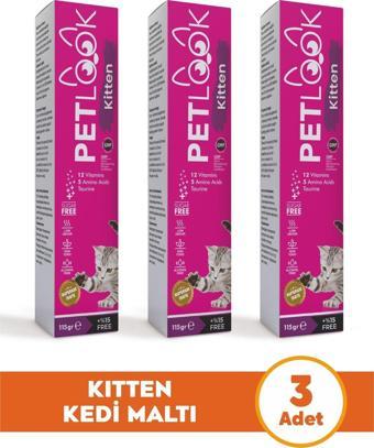 Petlook Yavru Kedi Kitten ve Anne Kedi Maltı Multivitamin 115 GR 3'lü Ekonomik Set