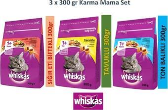 Whiskas 300gr X 3'lü Dana-tavuk-ton Balık Kedi Mama Set