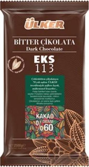 Ülker Bitter Kuvertür Çikolata %60 Eks 113 2,5 kg