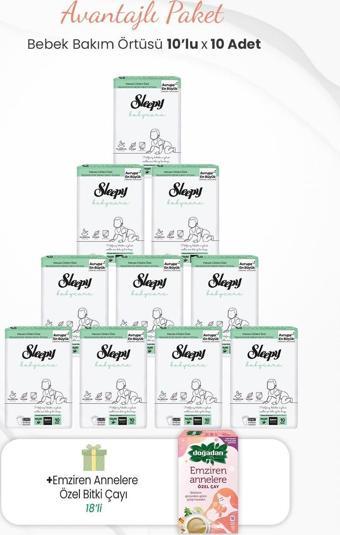 Sleepy 10'lu Babycare Bebek Bakım Örtüsü x 10 Adet ve Emziren Annelere Özel Bitki Çayı