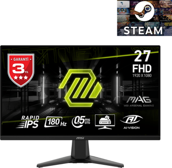 MSI MAG 275F 27 1920x1080 180Hz 1ms HDMI DP Adaptive Sync Gaming Monitör