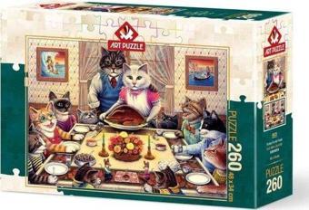 Art Puzzle 5025 Kedi Ailesi Ziyafette 260 Parça Puzzle