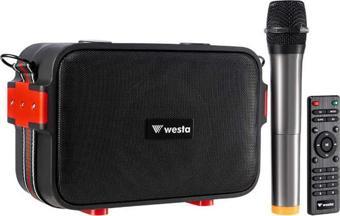 Westa WAP-500H Bluetooth USB Uzaktan Kumandalı Telsiz Mikrofonlu Şarjlı Taşınabilir Ses Sistemi 40W