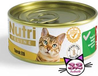 Nutri Feline 85Gr Tavuk Etli Tahılsız 32Adet Yaş Kedi Maması