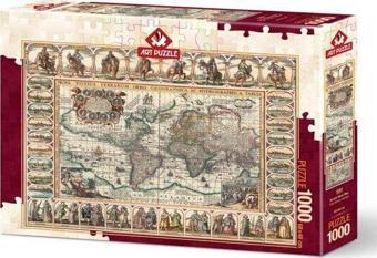 Art Puzzle 4584 Eski Dünya Haritası 1000 Parça Puzzle