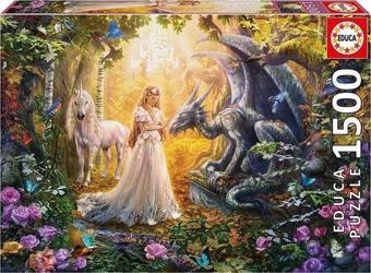 Educa 17696 Dragon Princess And Unicorn 1500 Parça Puzzle