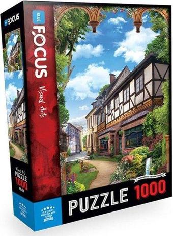 Blue Focus Eski Cadde ve Çiçekli Kemer 1000 Parça Puzzle BF287