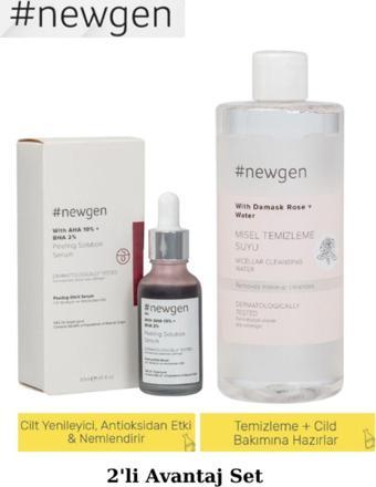 Newgen With Aha 10% + Bha 2% Peeling Etkili Serum 30ml, Misel Temizleme Suyu 400ml 2'li Avantaj Set