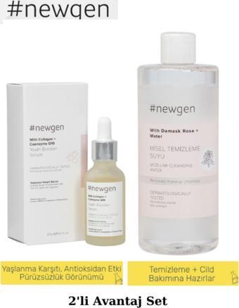 Newgen With Collagen Coenzyme Q10 Youth Booster Yaşlanma Karşıtı Serum 30ml, Misel Temizleme Suyu 40