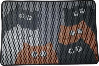 Nanbell Büyük Elekli Çift Katlı Kedi Kumu Paspası 75X59 cm Desenli No:1