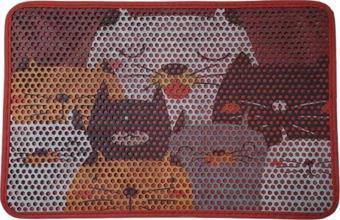Nanbell Elekli Çift Katlı Kedi Kumu Paspası 60X45 cm Desenli 1