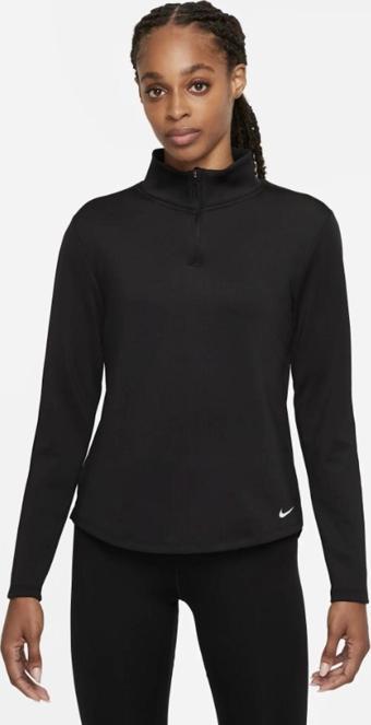 Nike One Therma-FIT Half Zip Kadın Siyah Sweatshirt