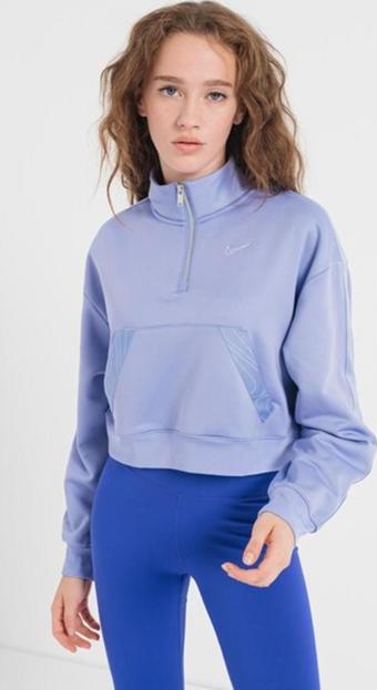 Nike Therma-fit Crop Şardonlu Kadın Mavi Sweatshirt