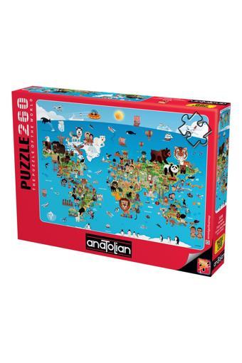 Anatolian 260 Parça XL Puzzle - Karikatür Dünya Haritası 3338