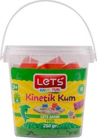 Lets Kinetik Kum 250 gr. Yeşil Plastik Kutu L-10191