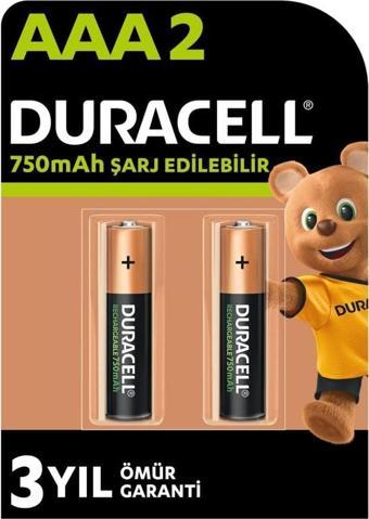 Duracell Şarj Edilebilir AAA 750 mAh 2'li Pil