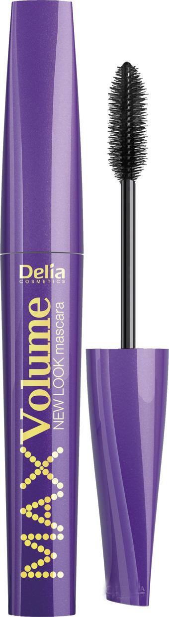 Delia Maskara Doğal Görünümlü Uzun ve Max Volume New Look Suya Dayanıklı Siyah Mascara 12 ml Silikon