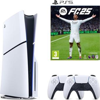 Sony Playstation 5 Slim CD Edition Oyun Konsolu - 2. DualSense PS5 Kol + Fifa FC 25 PS5 Oyun (İthalatçı Garantili)