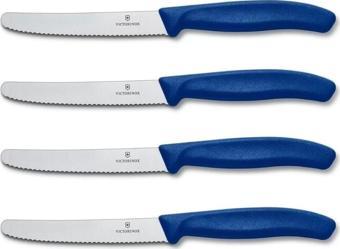 4 lü Mavi Set 6.7832 11 cm. Tırtıklı Küt Bıçak