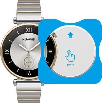 Huawei Watch GT4 41mm Uyumlu Kolay Takılabilir Takma Aparatlı Temperli Cam Ekran Koruyucu