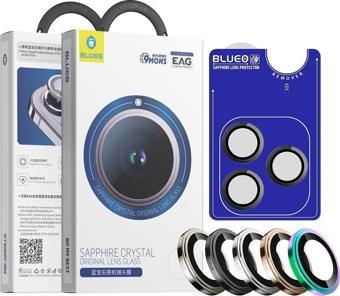 Blueo Sapphire Crystal iPhone 16 Pro Max & 16 Pro Uyumlu Beyaz Titanyum PVD Safir Kamera Lens Camı K