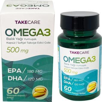 Omega 3 Balık yağı fish oil 500 mg 60 adet Softjel Yumuşak Kapsül takviye gıda EPA DHA