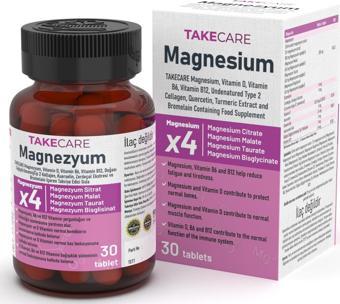 TAKECARE Magnezyum, Vitaminler, Zerdeçal ve Bromelain İçeren 30 Tablet